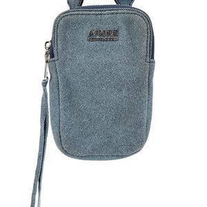 Aimee Kestenberg Crossbody Purse Small Denim Adjustable Nylon Strap